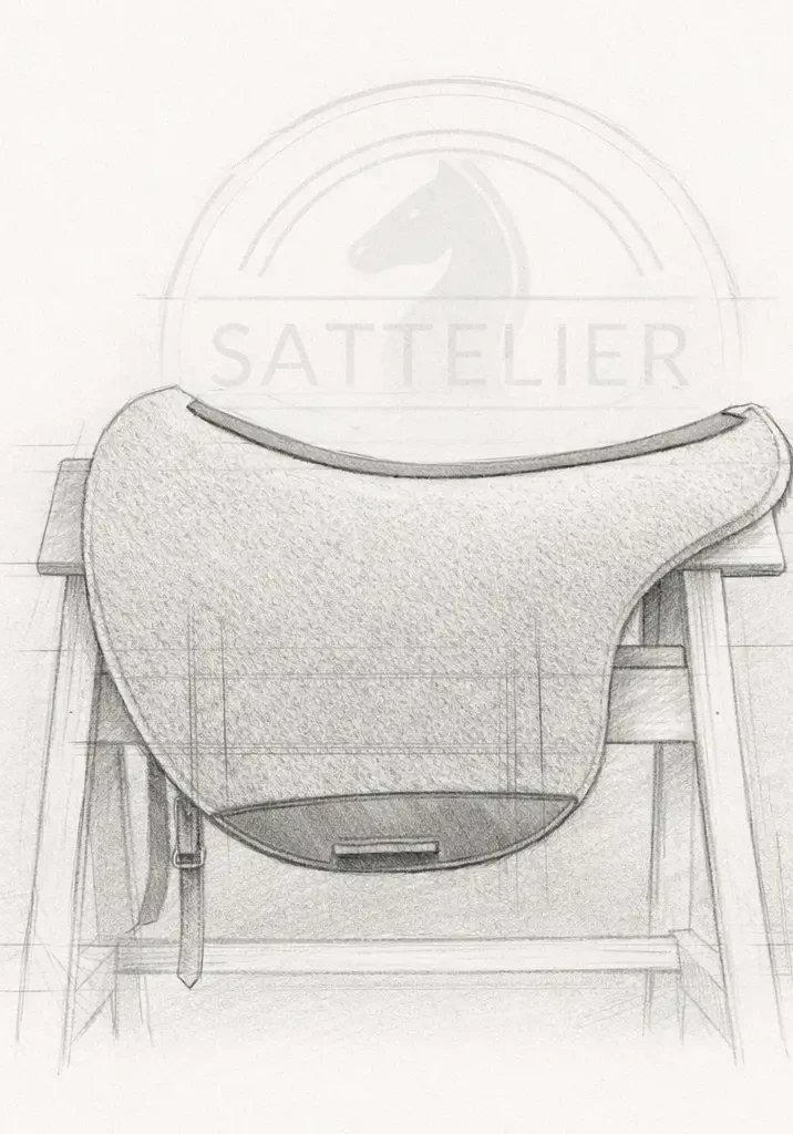 Skizze der klassischen Ausbildungspad-Ausführung mit reduziertem Gurtsystem