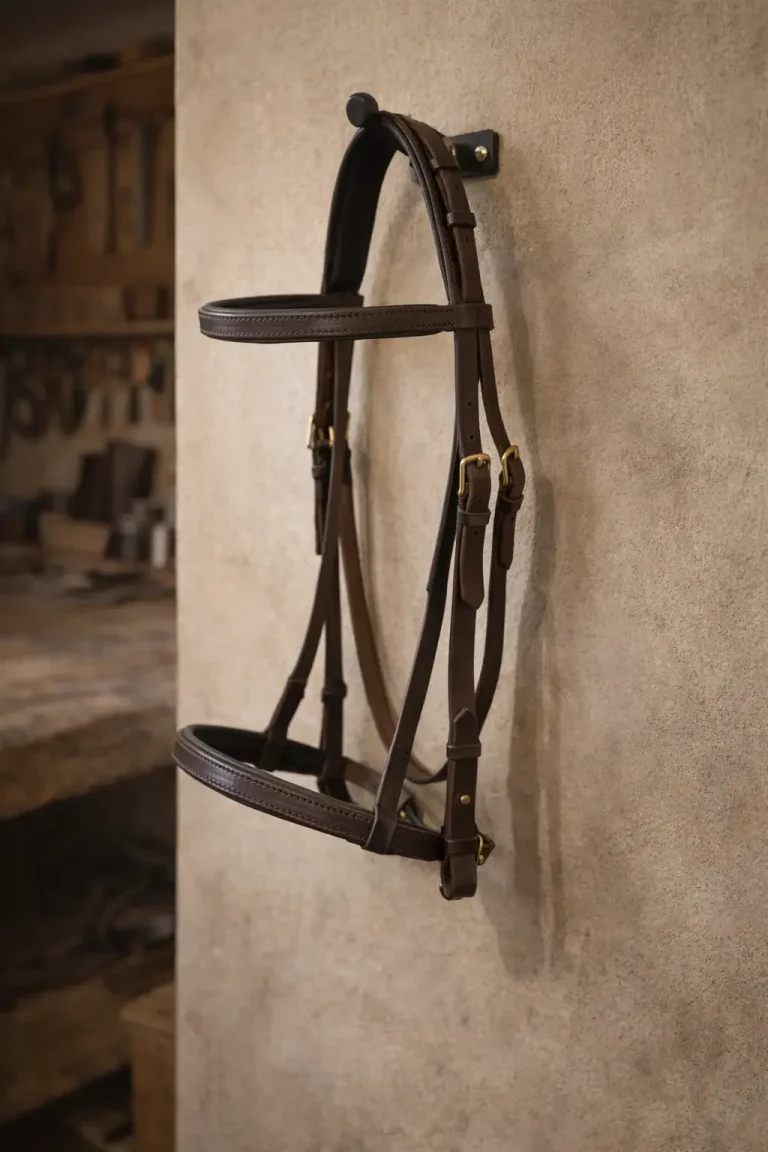Handgefertigter Lederzaum aus der Werkstatt von Sattelier