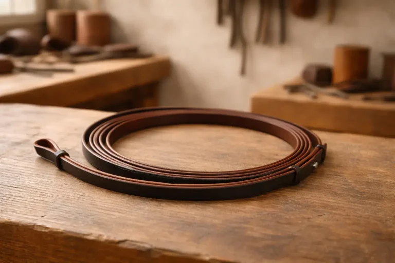 Lederarbeitsleine mit Lederschlaufe für Bodenarbeit und Alleskönner Zaum