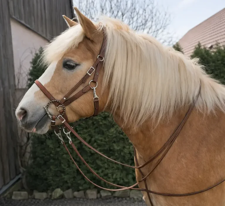 Weggefährte Lederhalfter zum Führen und Reiten in Seitenansicht