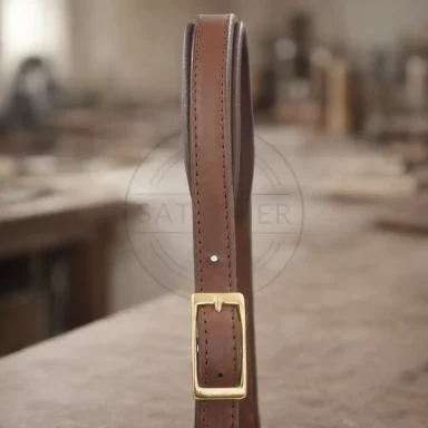 gepolstertes Genickstück eines maßgefertigten Lederhalfters